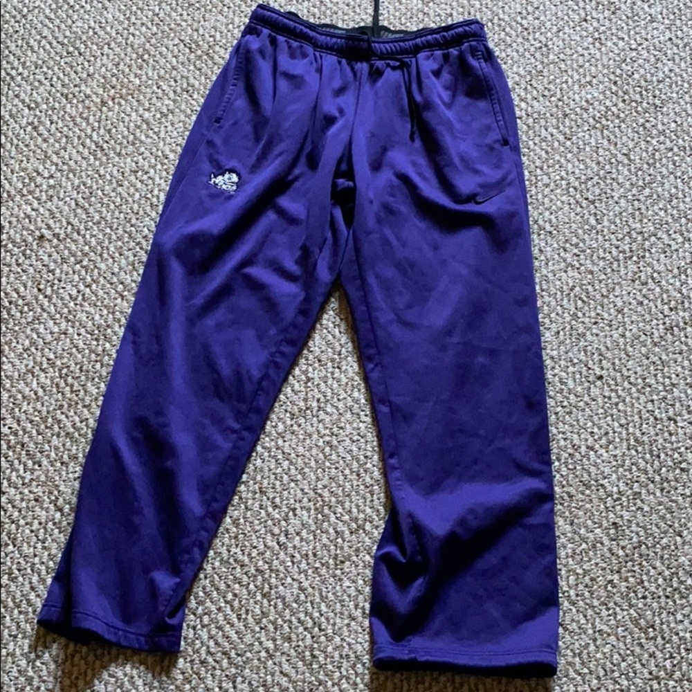 TCU horned Frogs large sweatpants therma fit